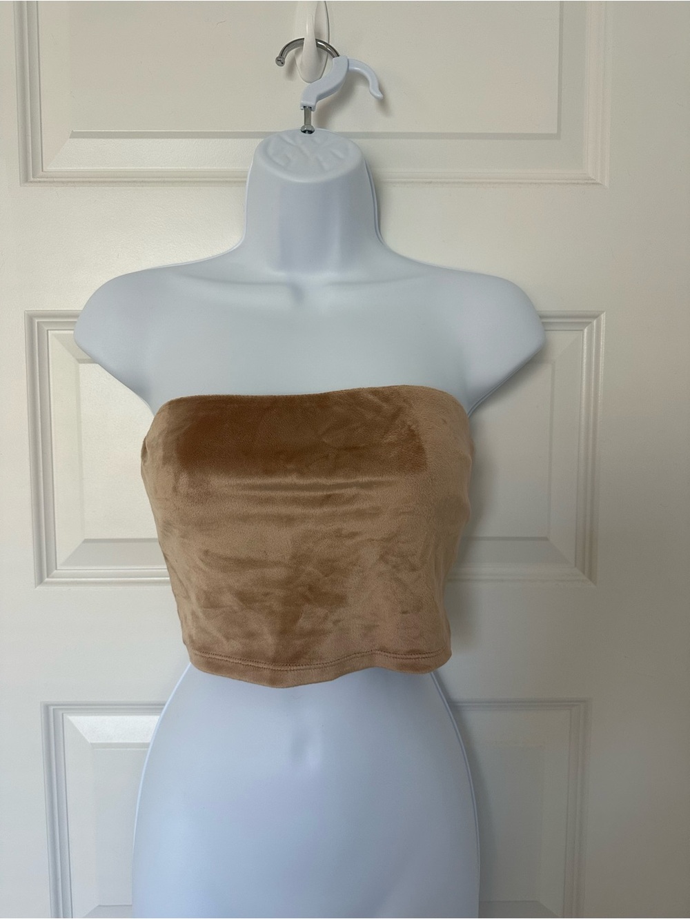 aerie Velvet Strapless Tube Top in Tan